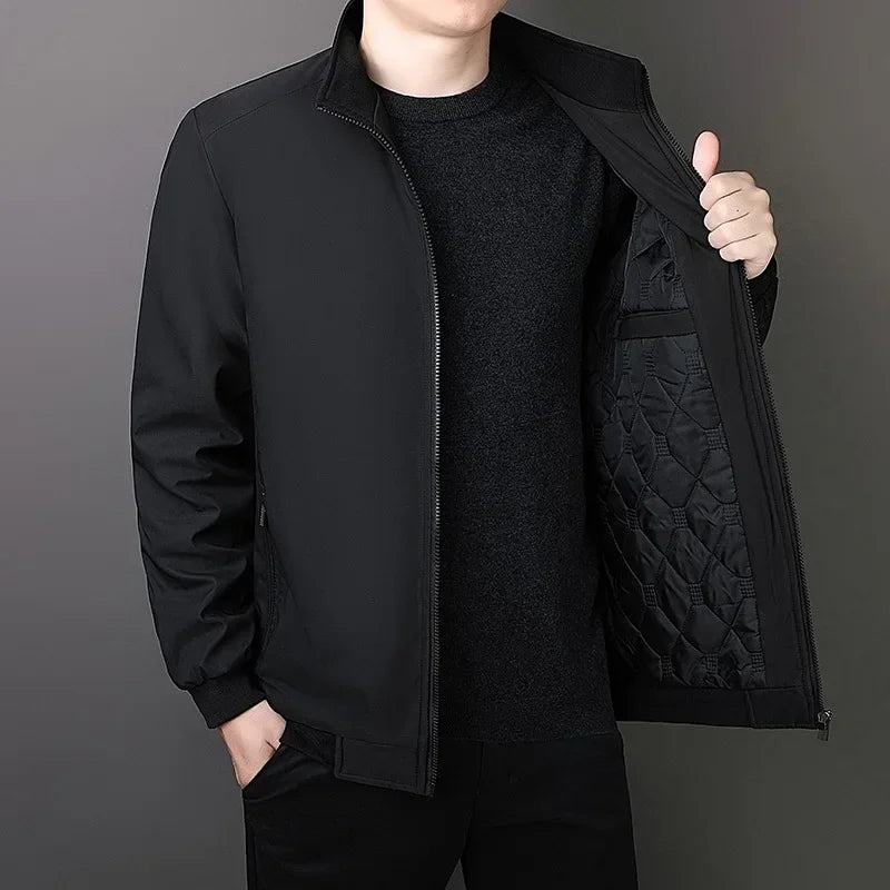 Brand Winter Jacket Men 2026 Autumn Solid Color Plush and Thick Coats Men Plus Size 8xl Stand Collar Warm Men Clothing