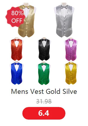 Elegant Silk Vest for Men Wedding Solid Gold Green Pink Purple Red Waistcoat Tie Bowtie Set Sleeveless Jacket Suit Barry Wang