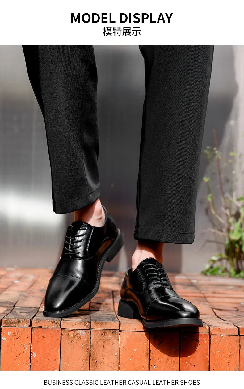 High Quality Men Genuine Leather Shoes Luxury Designer Oxford ShoesMale Business Office Brogue Dress Shoes for Men Wedding Shoe