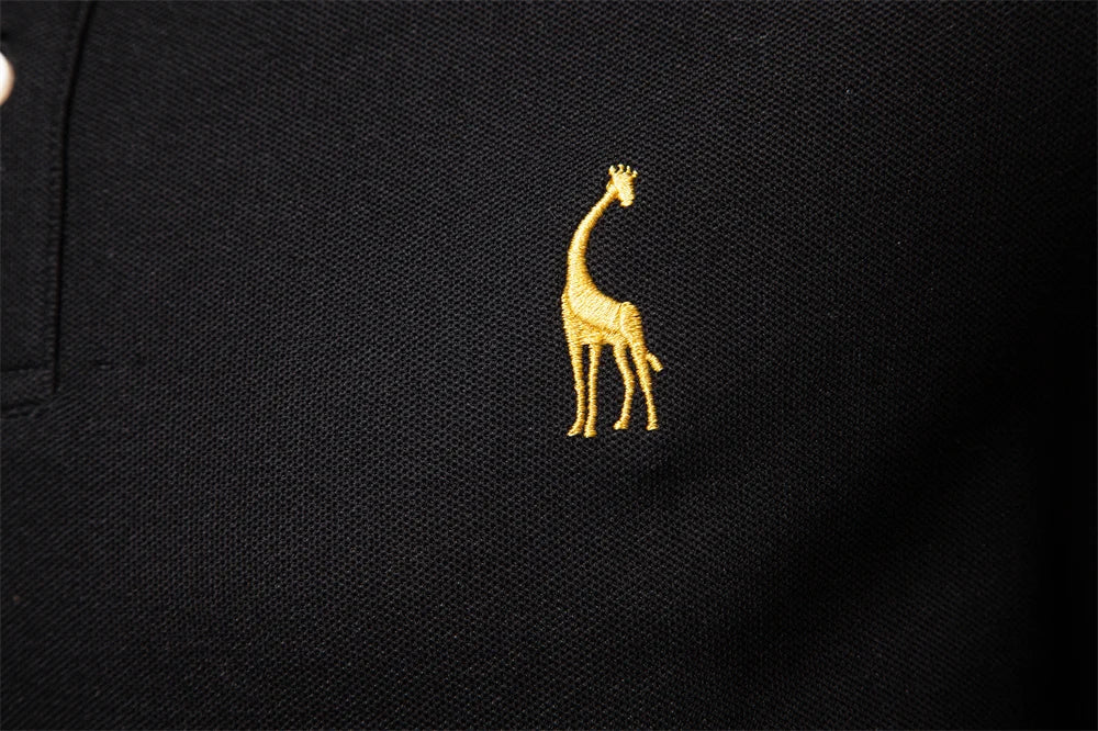 2025 Business Casual Polo Shirt Men Solid Color Long Sleeve Cotton Rich Blend Breathable Polos Male