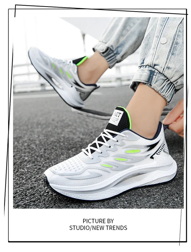 Men's Breathable Sports Shoes Spring New Mesh Casual Fashion Versatile Trendy Men's Shoes Summer Running Shoes Suitable for Outdoor Sports