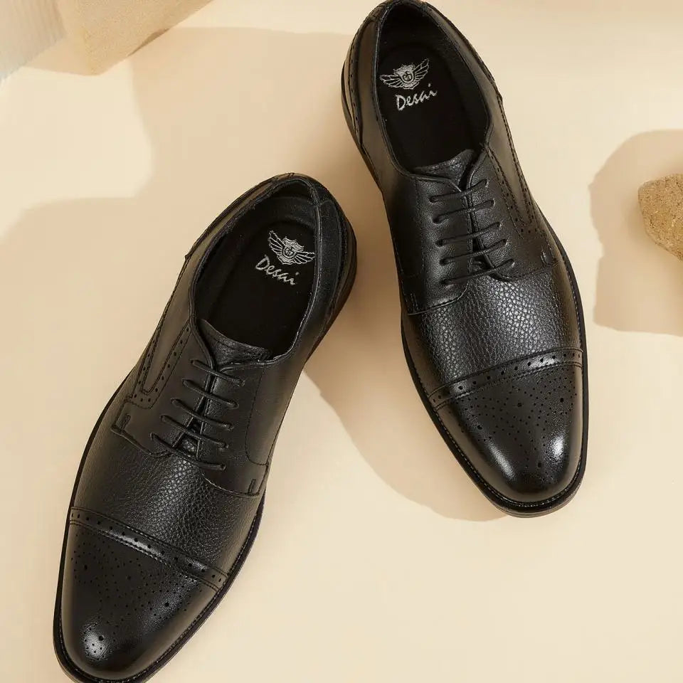 Men Summer PU Round Toe Lace Up Height Increase Business Formal Dress Shoes Breathable Anti-Slip For Office Work Shoes