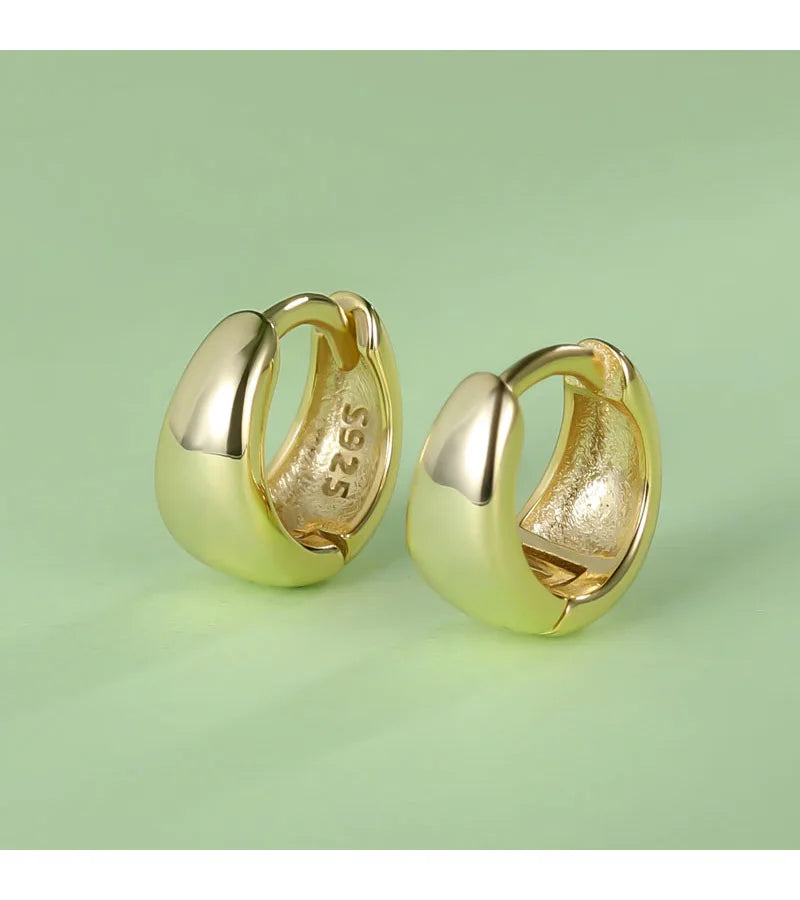 Real 925 Sterling Silve Fashion Inside Diameter 6 7 8 9 10mm Hoop Earrings For Women Men Personality Jewelry DG0132