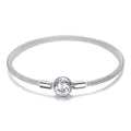 925 Sterling Silver Classic Love Forever Snake Chain Bracelets for Women Charm Bead DIY Fine Jewelry 17CM 19CM SCB105