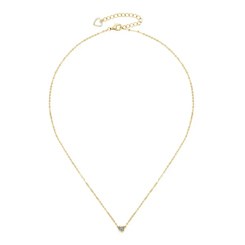 3MM 0.1CT Moissanite Necklace Original 925 Sterling Silver Pendant Necklaces  For Women Delicate Neck Jewellry Gift