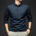 Polo Shirts for Man Autumn Business Slim Fit Long Sleeve T Shirt Men 2026 New Casual Loose Pullover Plaid Men Tops & Tees