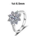 1ct 2ct Moissanite Eternity Ring 925 Sterling Silver with Gold Plated Wedding Flower Lab Diamond Rings For Women Jewelry