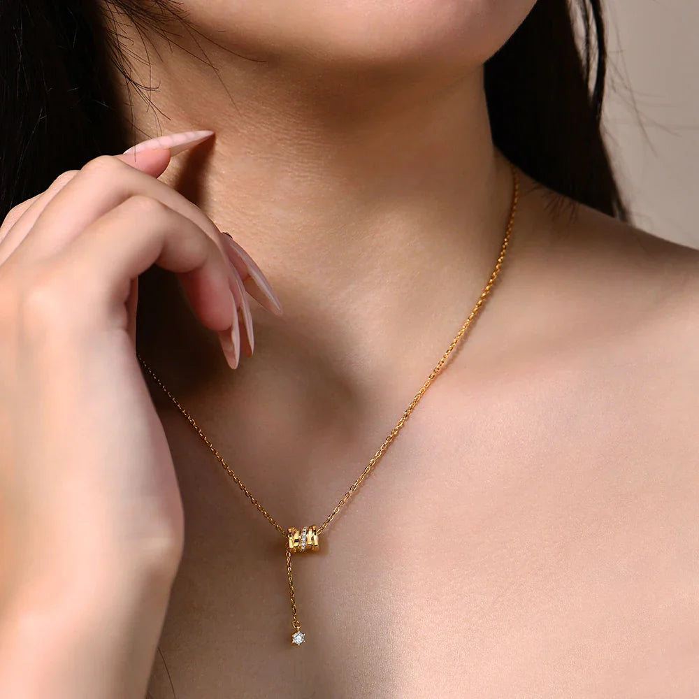 Minimalist Moissanite Necklace for Women Original Round Wheel Pendant S925 Sterling Silver Wedding Party Daily Jewelry