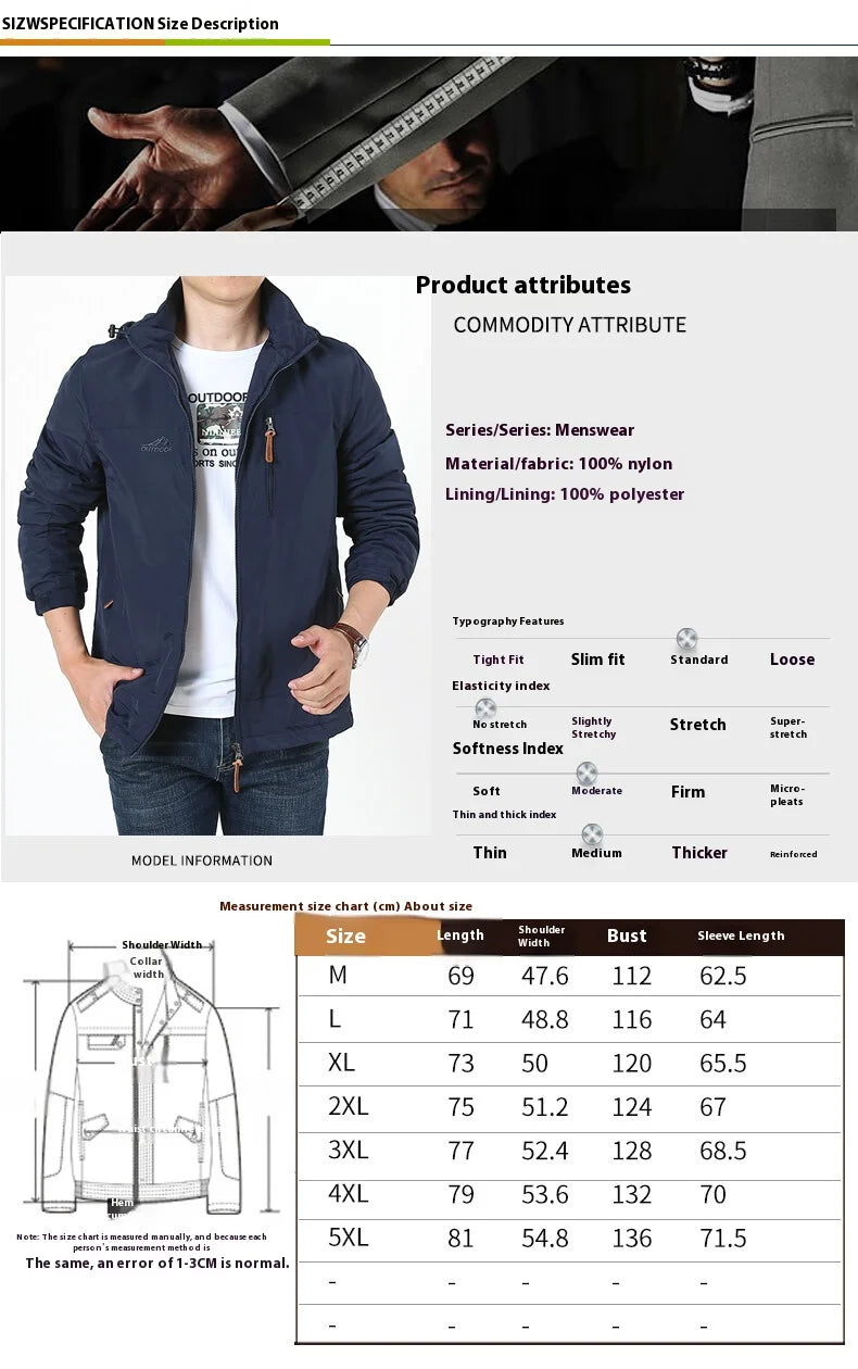 Casual Warm Military Tactical Coat Men Large Size Jacket Autumn Winter Padded Thickened Outdoor Punching Hiking Jacket Men's Top
