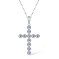 New 2.5mm Moissanite Cross Pendant Necklace for Women Original s925 Sliver Collar Neckalces Trend Goth Party Wedding Jewelry