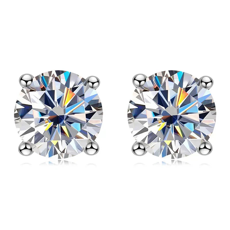 3mm/4mm/5mm/6.5mm/8mm/9mm/10mm/11mm Certified D VVS1 Moissanite Stud Earrings 925 Silver Earrings For Women Men Jewelry