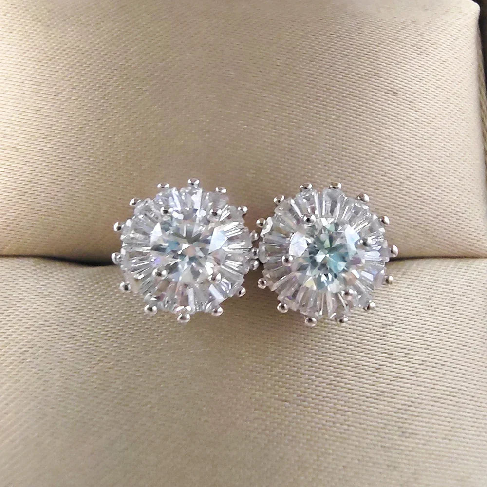 0.5CT 5MM D Moissanite Earrings S925 Silver Passed the Diamond Test Women Jewelry Wedding Party Birthday Gift