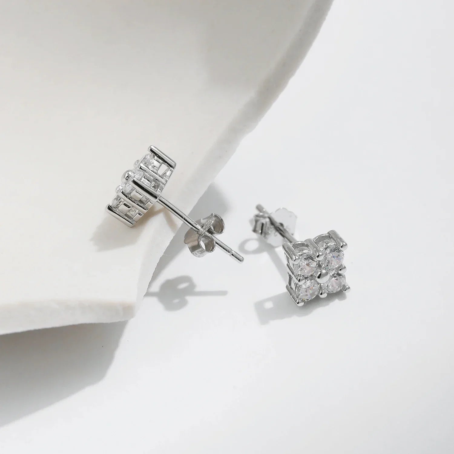 Simple D Color Moissanite 925 Sterling Silver Dazzling Lab Created Diamond Ideal Cut Stud Earrings For Women Jewelry