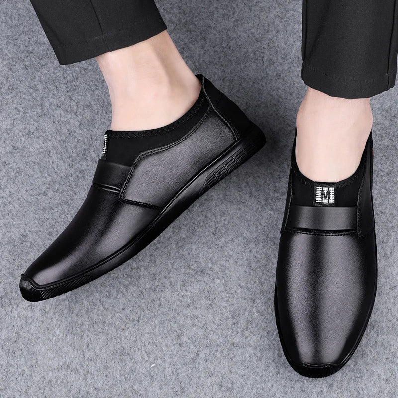 Upscale Genuine Leather Men Loafers Brown Black Cow Leather Penny Loafers Adult Office Career Mens Shoes Sneakers Driving Shoes