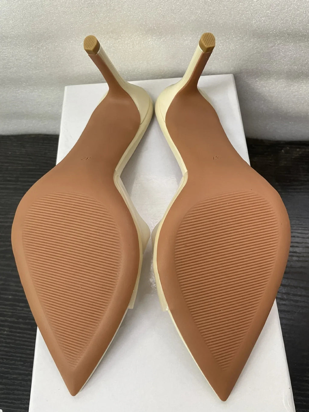 New Summer Women's High-heeled Sandals Simple Transparent High-heeled Slippers Stiletto Pointed Open-toed Slippers Mules