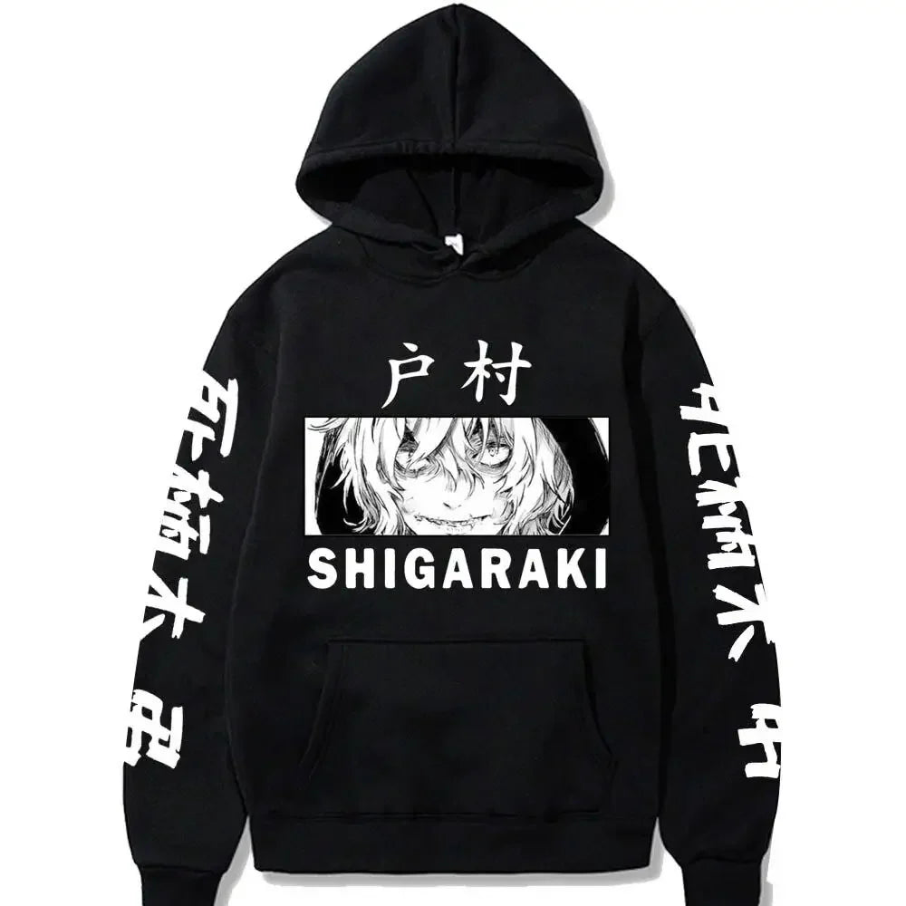 سترة رجالية بقلنسوة بتصميم أنمي ياباني My Hero Academia SHIGARAKI، كنزة بغطاء للرأس للرجال بأكمام طويلة بطراز الهيب هوب هاراجوكو شيغاراكي تومورا للجنسين بمقاس كبير