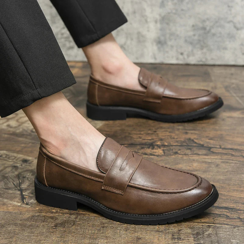 Black Men Loafers Soft Moccasins High Quality Spring Autumn Genuine Leather Shoes Men Business Office Dress Shoes Zapatos