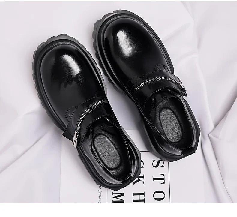 2026 New Derby men's leather shoes Thick bottomed British style design Leisure Party Business Office Luxury adult shoes