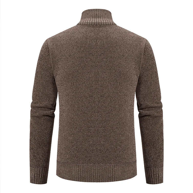 2023 Knitwear Spring and Autumn Men's Stand-up Collar Thick Warm Cardigan Sweater Winter Loose Casual Coat