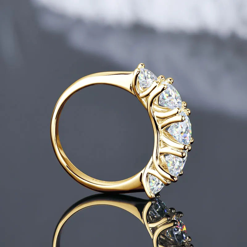 3.6ctw. D Moissanite Wedding Rings for Women 18k Gold Plated 925 Silver Promise Finger Jewelry Certified Lab Diamond Bands