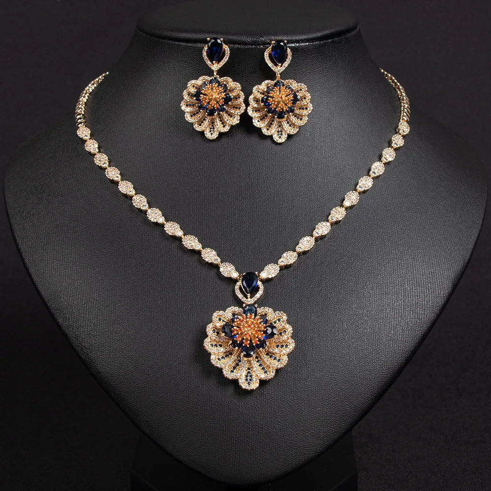 Personalised Original Sturdy Shell Bloom Flower Jewellery Set Bridal Wedding Party Dating Holiday Ladies Jewellery S-347