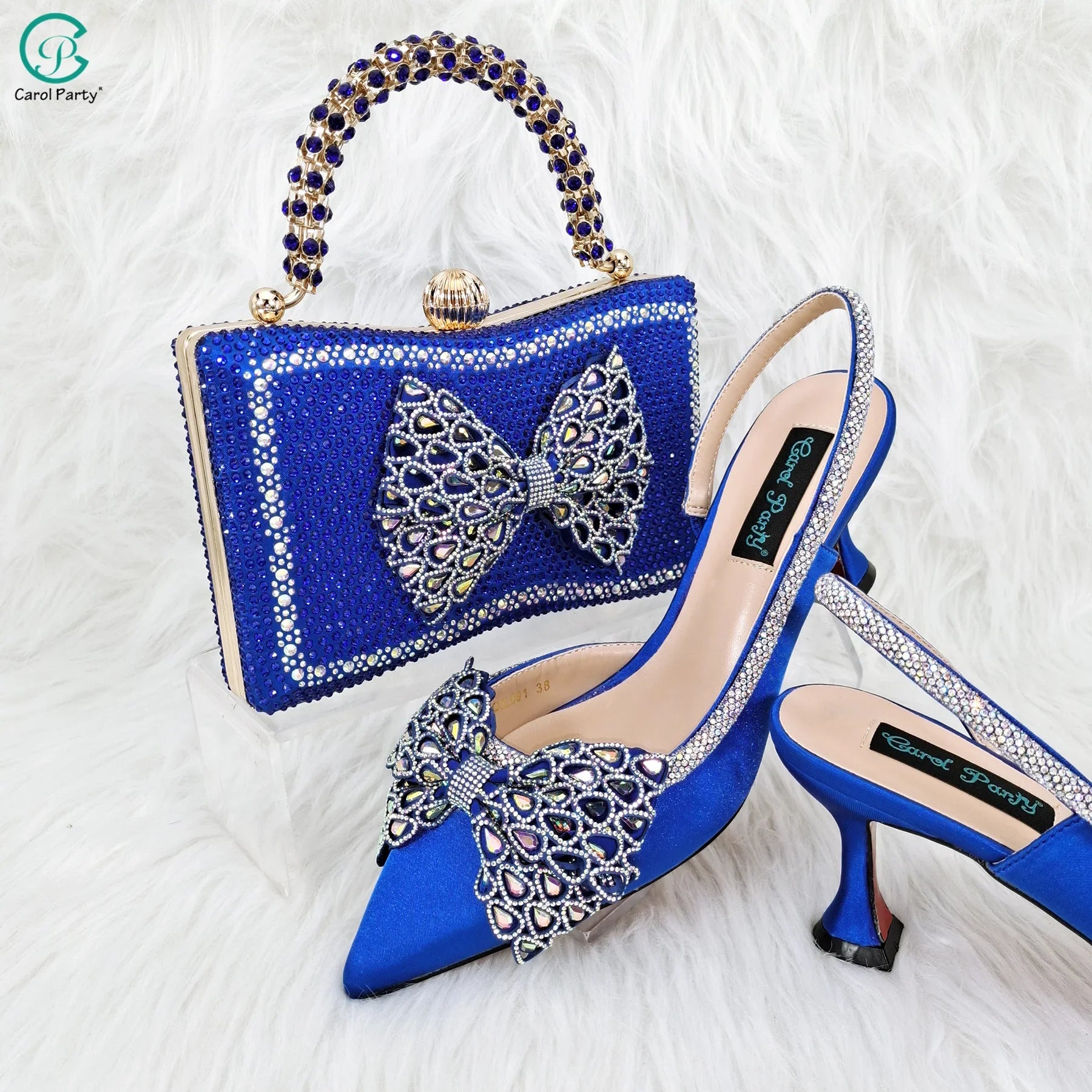 princess style  Young Girl Rhinestone-encrusted Bag & Comfortable  High Heels