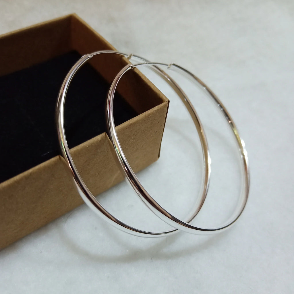 Fashion S925 Earrings 3-7CM Diameter Big Hoop Earrings For Women  Platinum Plated Ear Rings Cерьги Kольца
