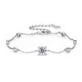 7 Stones 100% Real Moissanite Bracelets for Women D Color Four-claw S925 Sterling Silver Luxury Chain Lab Diamond Jewelry