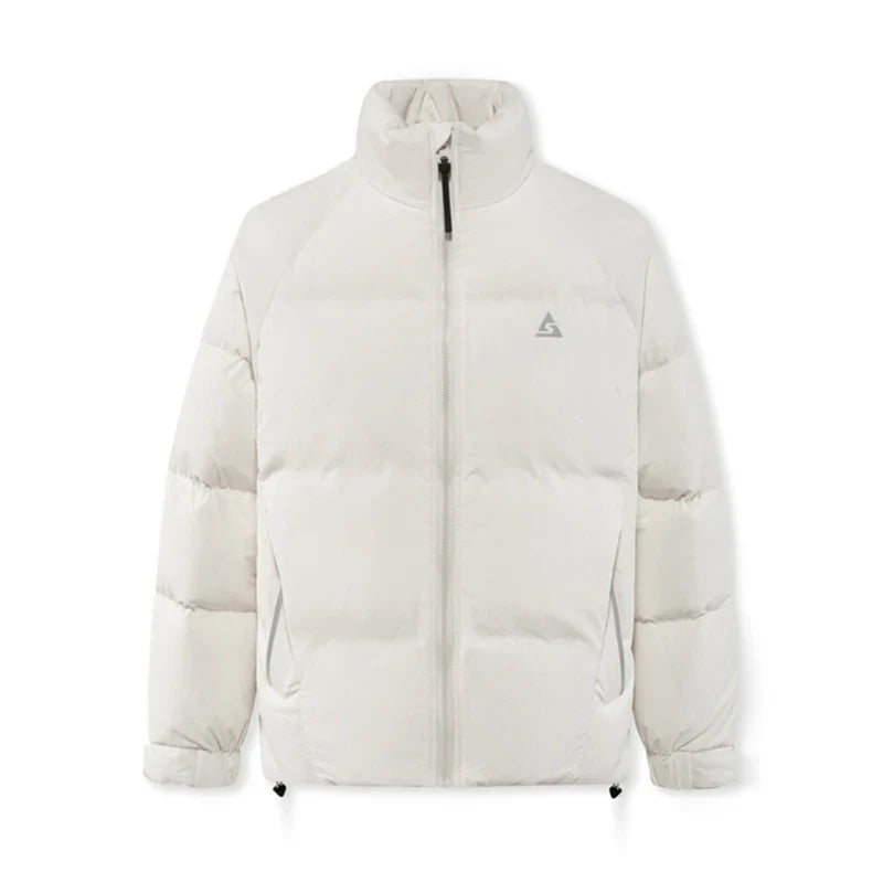 Down Jacket Men 2024 Winter New Outdoor Texture Printed Coat Loose Raglan Sleeve Stand-Up Collar Trendy Down Jacket