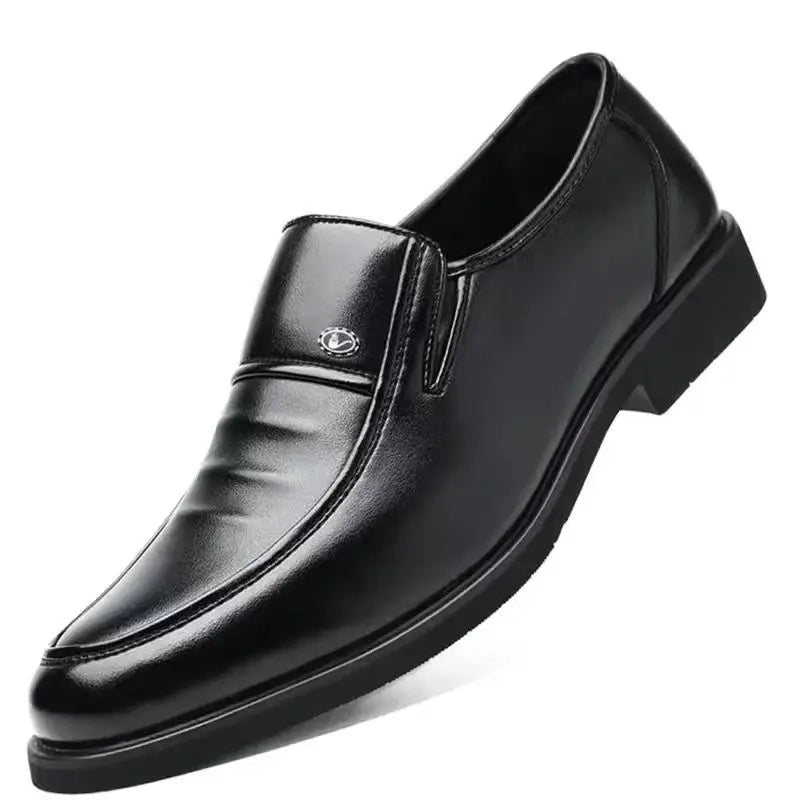 Office Men's Leather Derby Shoes Flat Black Male Casual Shoe Lace Up New in Promotion Adults Fashion 2025 Classic Original Trend