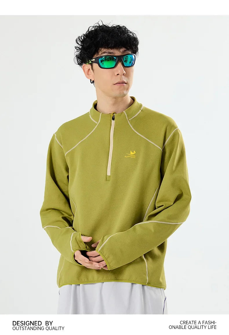Retro Lightweight Quick-Dry Long-Sleeve Outdoor Top for Couples: Ideal for Running & Cycling