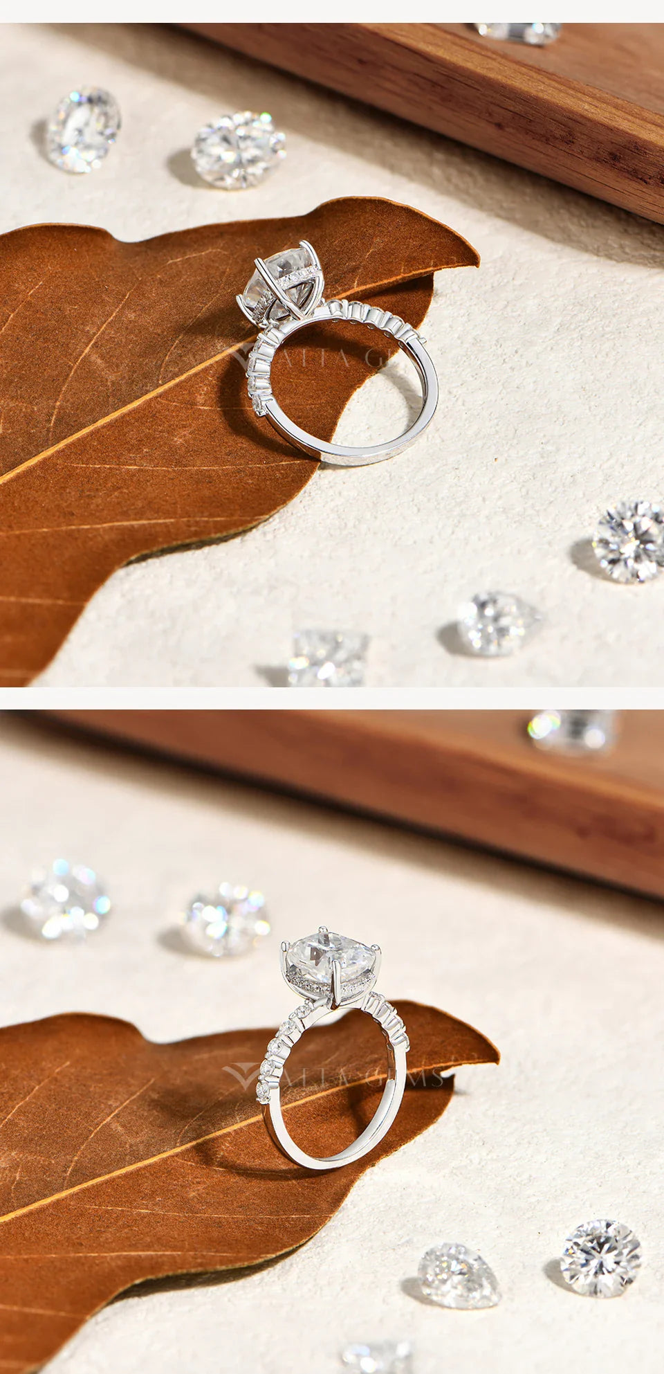 Cushion Cut 4CT Classic Moissanite Ring For Women S925 Silver 18k Gold Plated Engagement Wedding Jewelry Gifts to Her