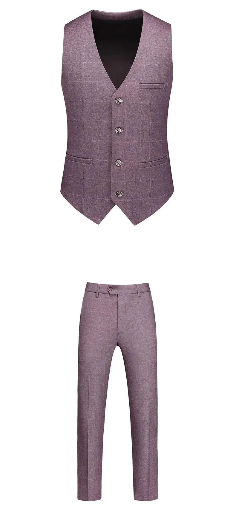 ( Jacket + Vest + Pants ) Fashion Boutique Plaid Mens Casual Business Suit Groom Wedding Dress Formal Slim Plaid Suit