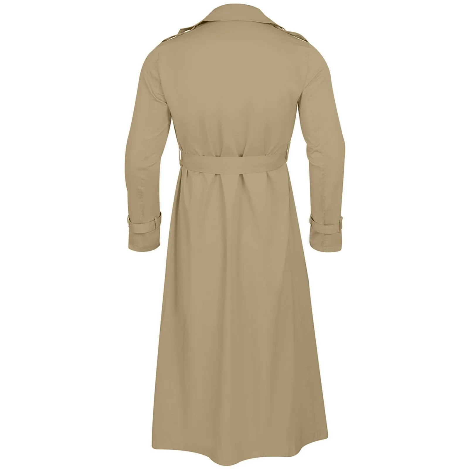 Men'S Windbreaker Spring Autumn Long-Slevee Extra Long Trench Coat Classic Trend Double Breasted Solid Color Temperament Trench