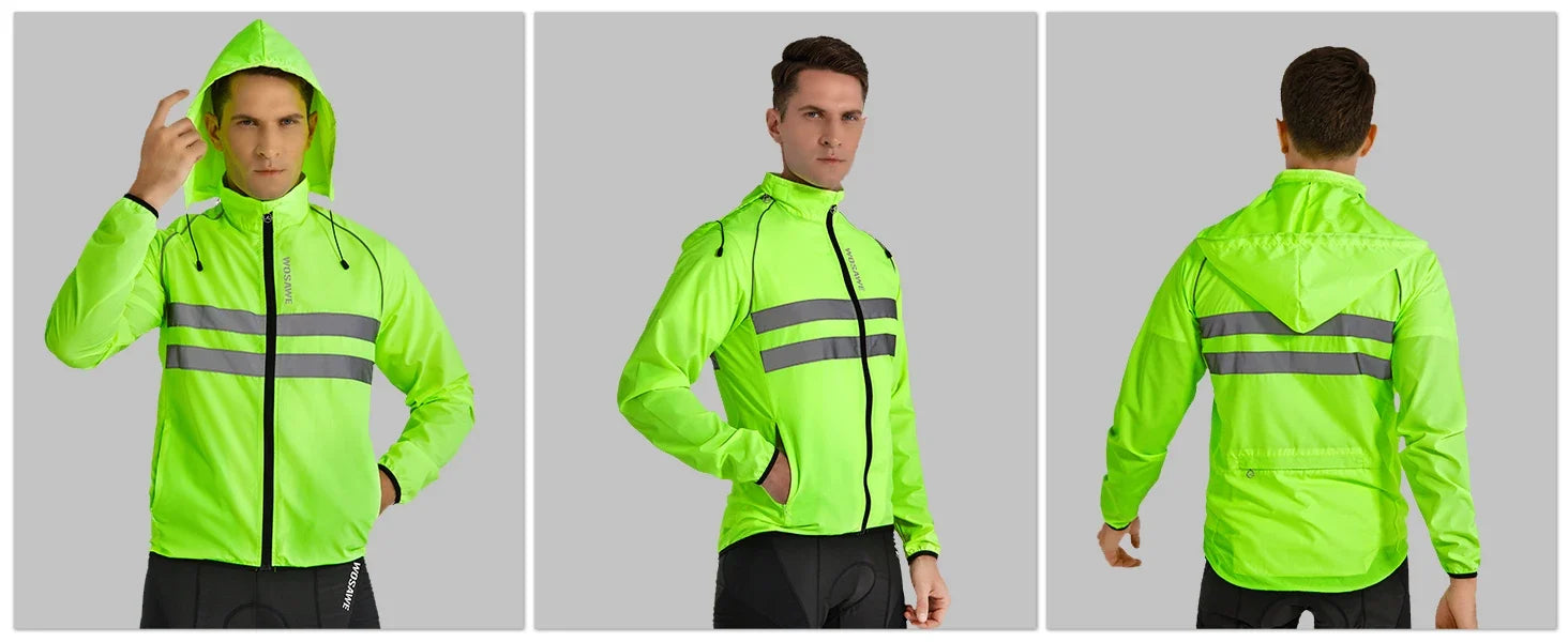 Ultralight Men's Cycling Windbreaker Reflective Jacket Windproof Water Resistant MTB Road Bicycle Long Jersey Wind Coat