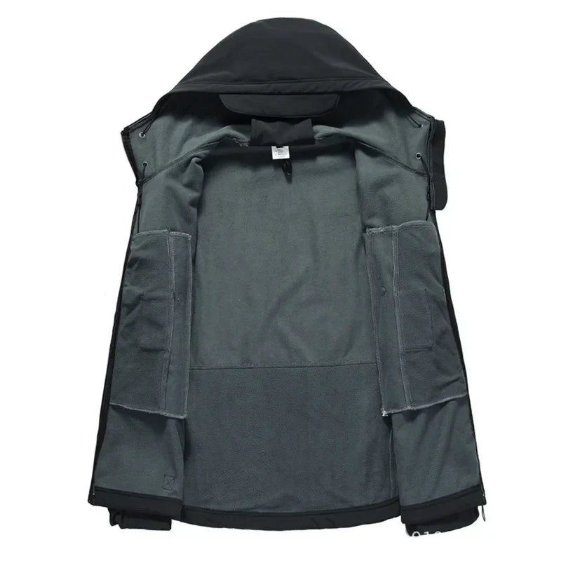 Winter Fleece Jackets Thermal Softshell Outdoor Fishing Hiking Hunting Camping Cargo Coats Waterproof Windproof Men Tops Durable