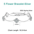 3mm Four Leaf Clover Moissanite Bracelet Necklace for Women D VVS 925 Sterling Silver Lab Diamond Hand Neck Chain Jewelry