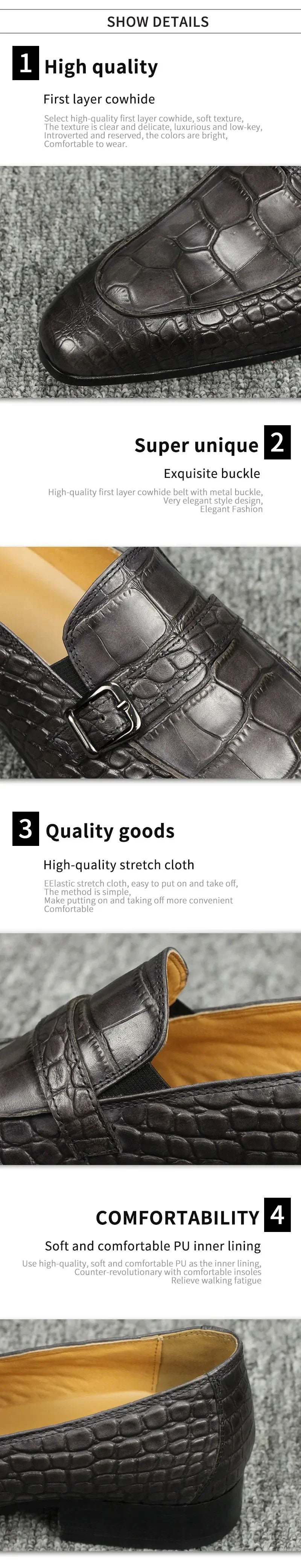 Luxury Genuine Leather Shoe Printing Mens Loafers Handmade High Quality Business Formal Office Casual Shoes Zapatos De Hombre