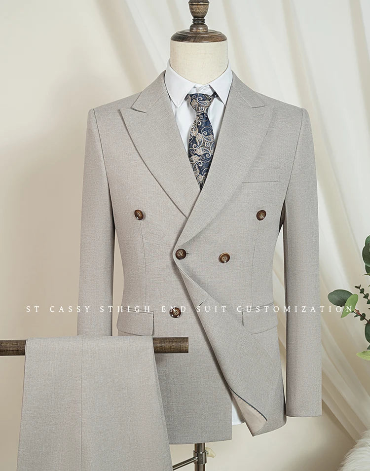 Elegant Man Suit 2 piece set Modern Wedding Party outfit Suits for Men Stylish Business office suit banquet attire