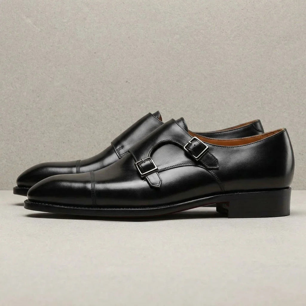 Men's Monk Strap Formal Leather Slip-On Oxfords Designer Party Wedding Dress Shoes