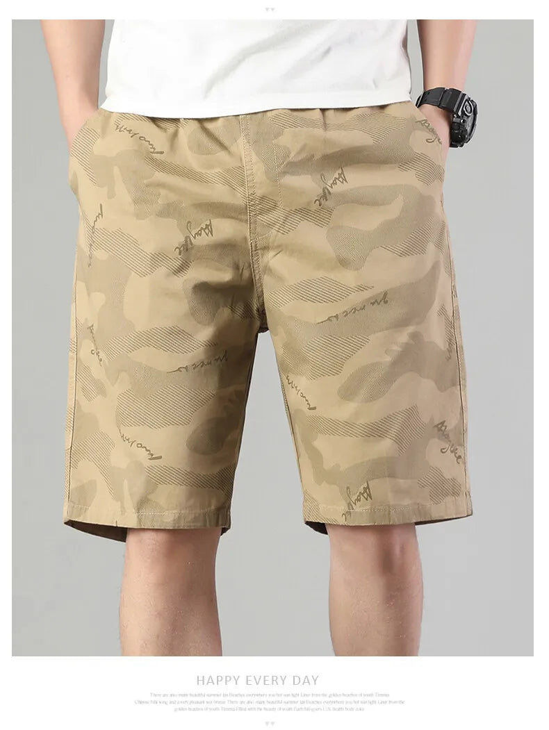 Men's Sweat Shorts Relaxed Fit Mens Cargo Shorts Casual Camo Shorts Drawstring Cotton Shorts Stretch Elastic Waist
