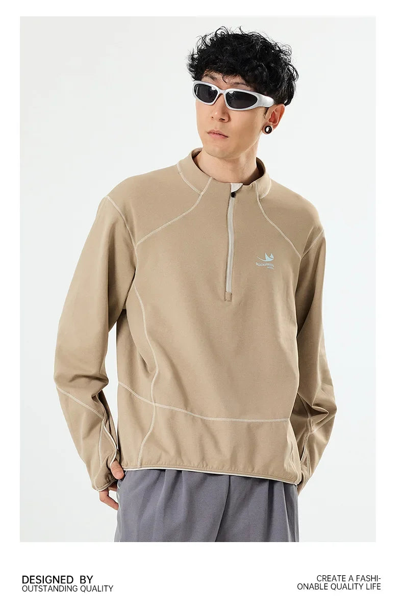 Retro Lightweight Quick-Dry Long-Sleeve Outdoor Top for Couples: Ideal for Running & Cycling