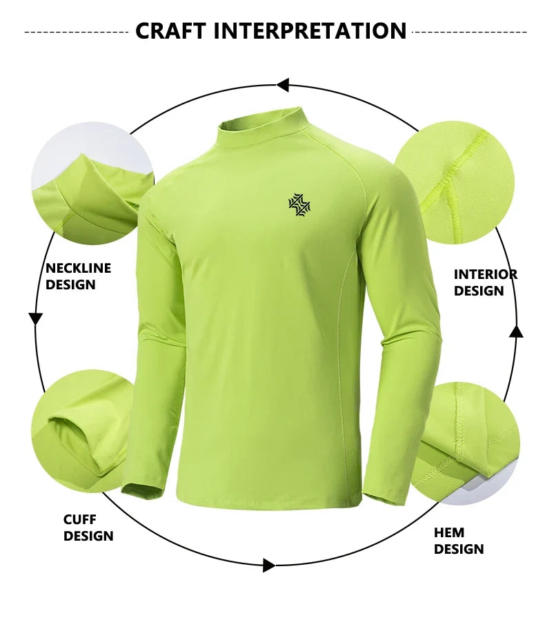 SBWL Men's High Quality Cycling Hiking Outdoor Sports Long Sleeve T-Shirt Leisure Speed Dry Running Fitness Sports Clothing Tops