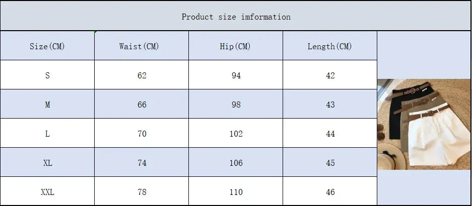 Summer New Wide Leg Shorts Thin Cotton A-frame Shorts Office Ladies Classic Loose Casual Zipper Shorts for Women