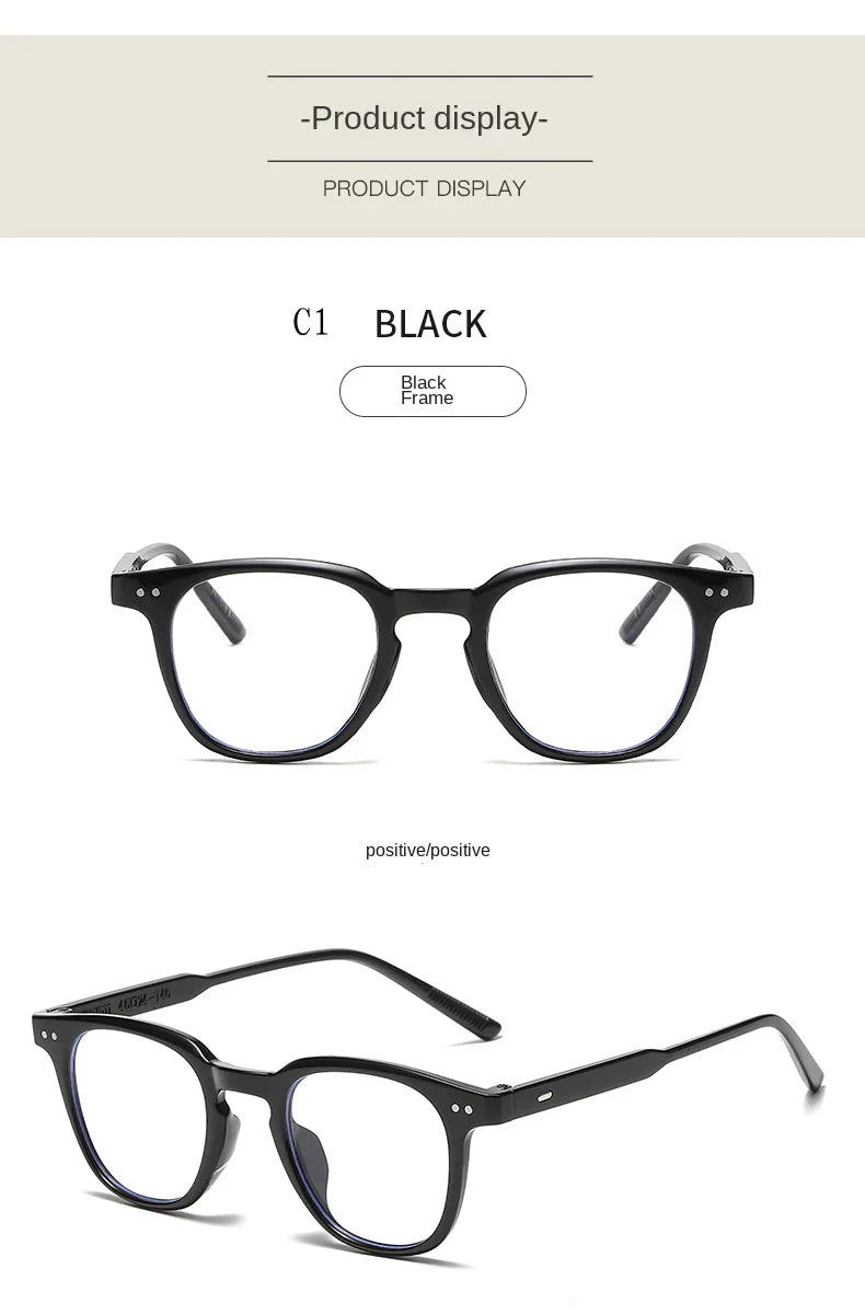 2024 New Fashion Y2K Style Glasses Frame Retro Square Glasses for Women Lady Decorative Eyeglasses Korean Powder Blusher Eyewear