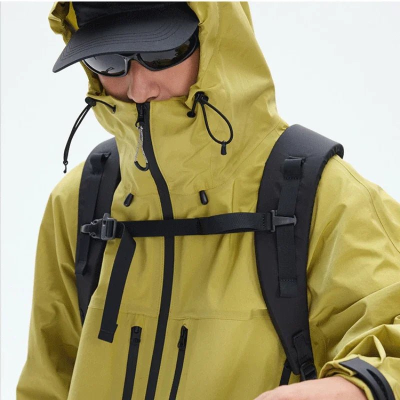 TripleGuard HardShell Sealed Outdoor Waterproof Jacket - Premium Multi-Pocket Heavy-Duty Mountain Utility Workwear Unisex