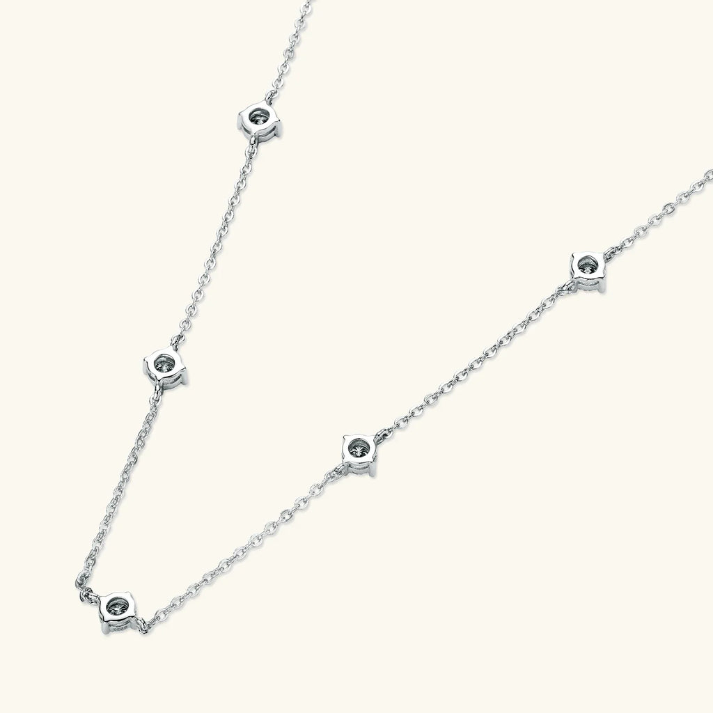 3mm Moissanite Diamond Necklaces for Women Dainty 18k Gold Plated/925 Sterling Silver Neck Chain Female Trendy Jewelry