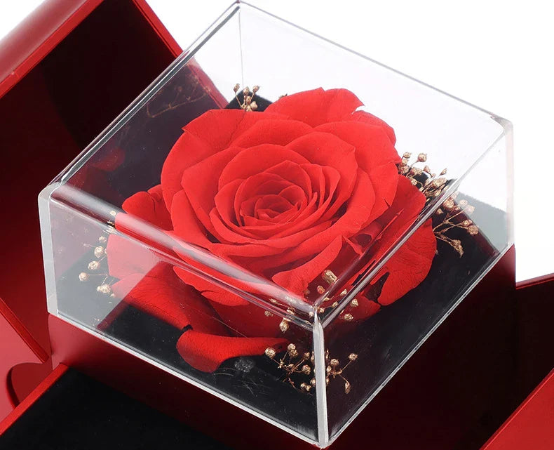 Luxury Red Zircon Pendant Necklace With Apple Gift Box Fashion Jewelry For Women Girlfriend 2023 New Romantic Christmas Gifts