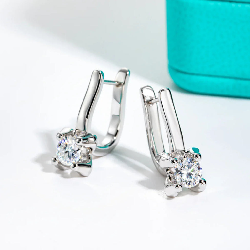 1cttw Moissanite Huggie Earrings 925 Stieerling Silver D Color Lab Created Diamond Hoop Earring For Women Jewelry