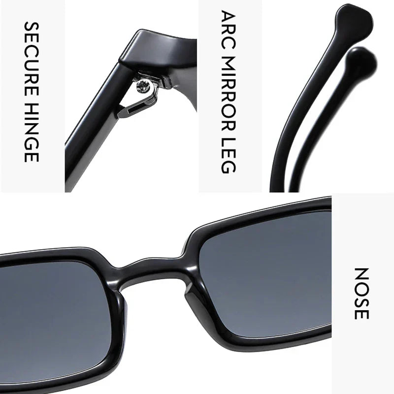 Fashion Luxurious Rectangle Sunglasses Women Oval Vintage Brand Designer Square Sun Glasses Men Shades Female Eyewear Anti-glare